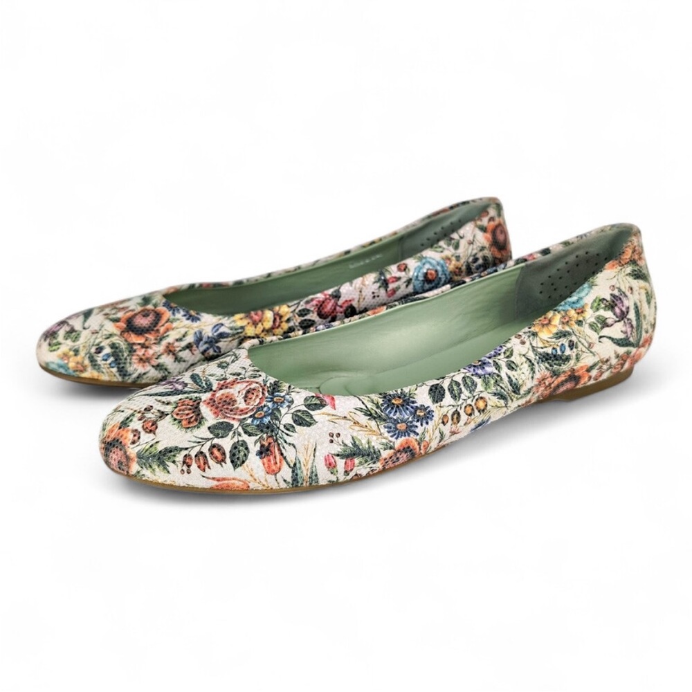 Sas Women’s Size 7w Floral Ballet Slip On Flats Spring Summer Italian Casual
